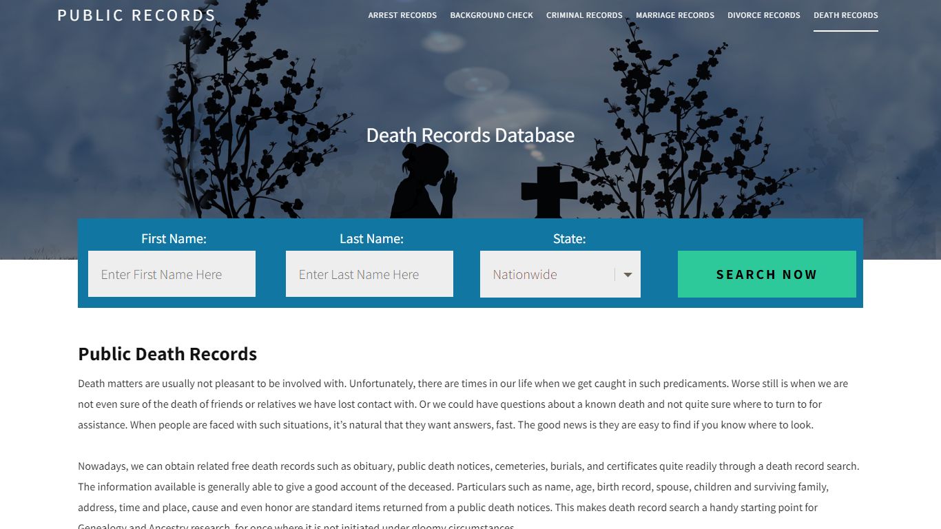 Public Death Records | Enter Name and Search. 14Days Free