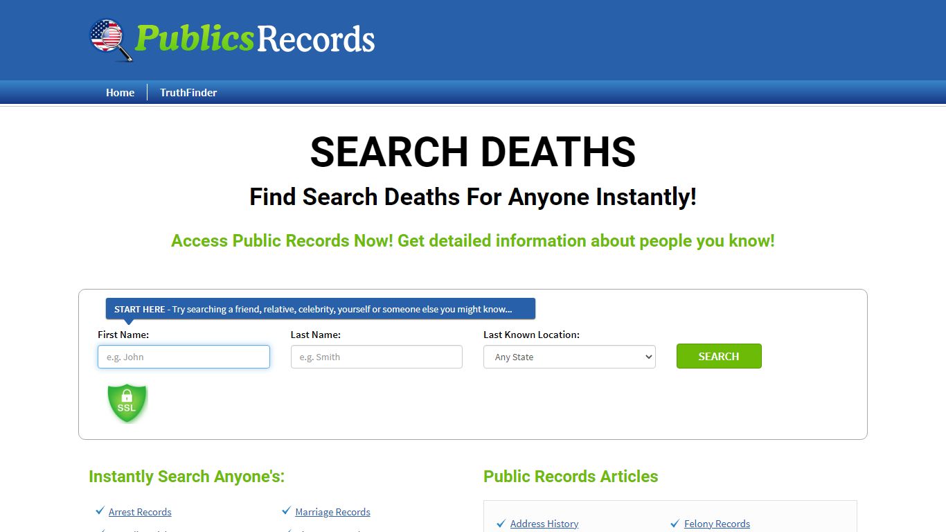 Find Search Deaths For Anyone Instantly! - publicsrecords.com